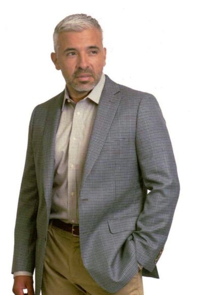 Jean Paul Germain Teal Taupe Check Sport Coat