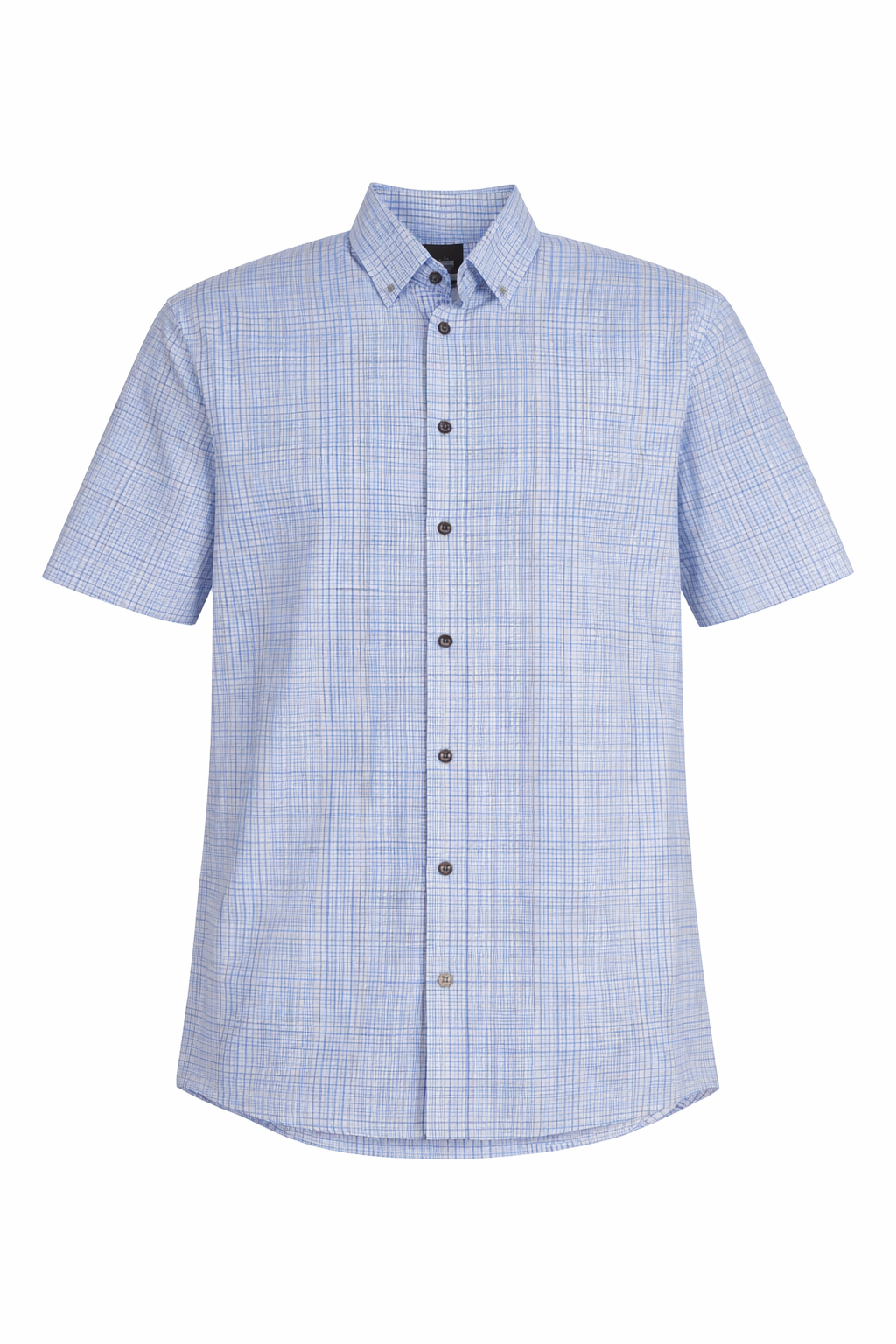 FX Fusion Short Sleeve Sports Shirt in White Tan Blue