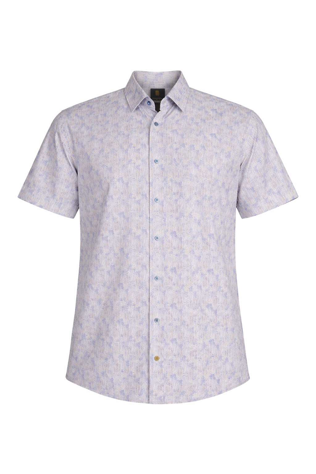 FX Fusion Short Sleeve Sports Shirt in Tan Blue