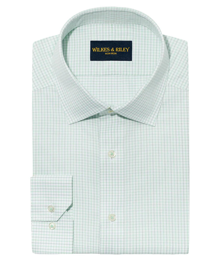 mens green plaid dress shirt Axel Shirt - Dark Green & Fog Plaid - Size XL [final sale]
