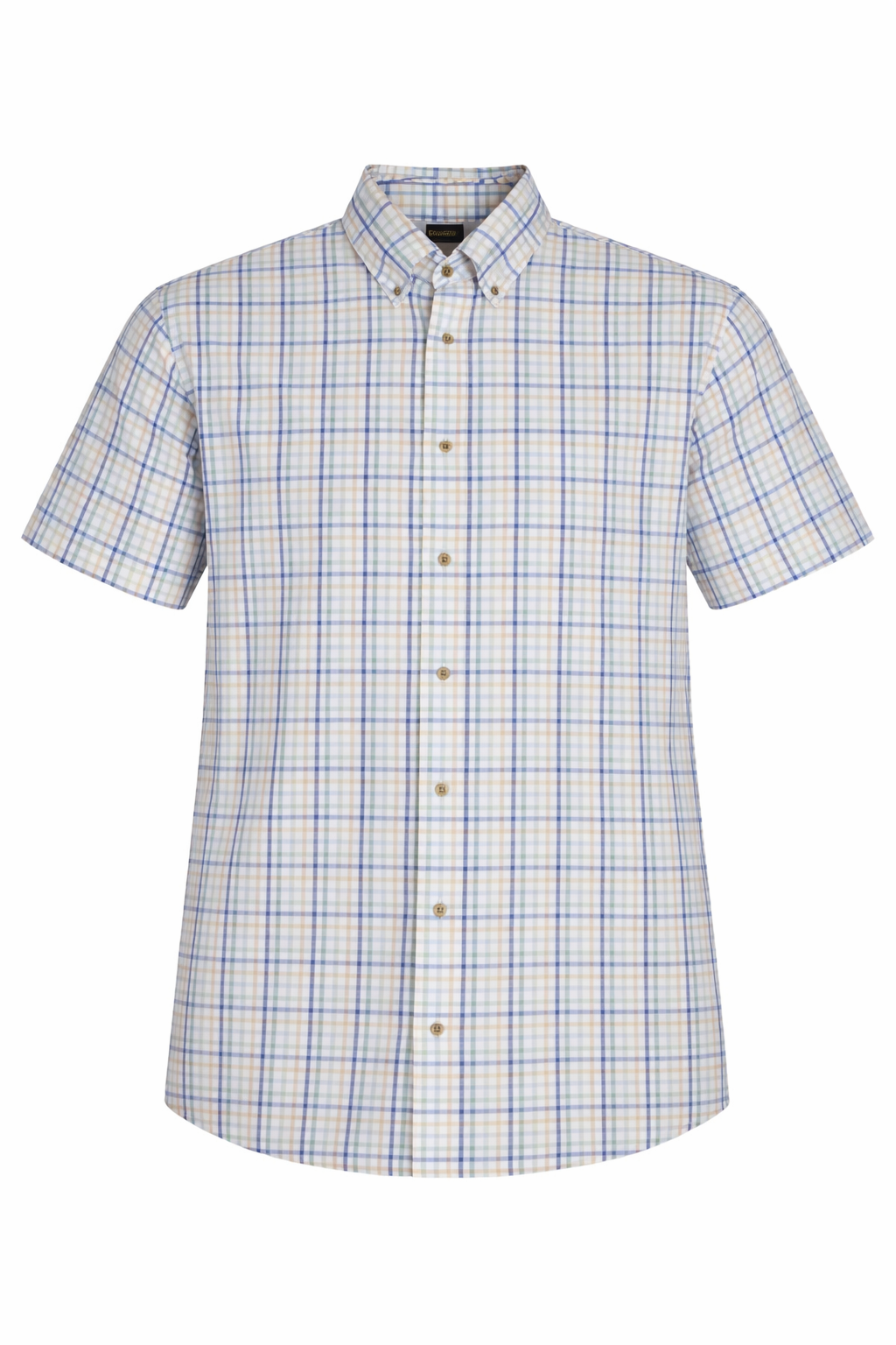 FX Fusion Short Sleeve Sports Shirt in White Gray Navy