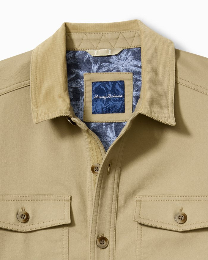 Tommy Bahama Harbor Point Shirt Jacket Stone Khaki