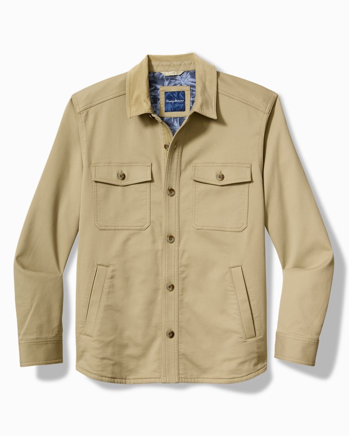 Tommy Bahama Harbor Point Shirt Jacket Stone Khaki