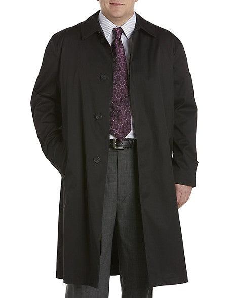 Jean Paul Germain All Weather Buster Trenchcoat Black - Hajjar's Big & Tall Mens Clothing