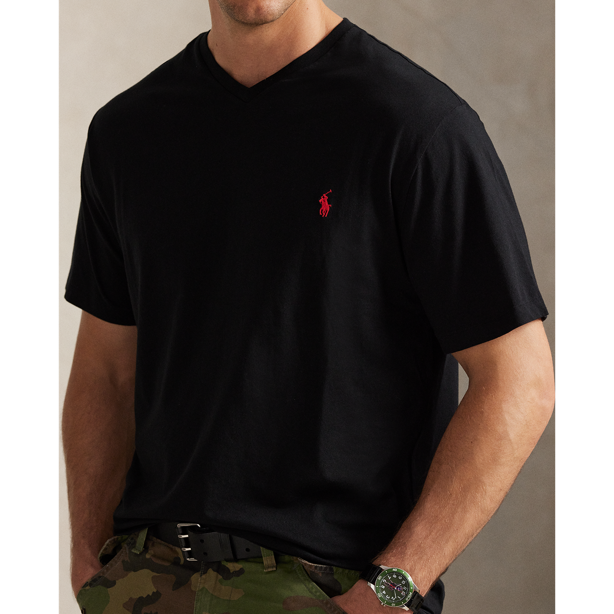 Polo Ralph Lauren Jersey V-Neck T-Shirt Black – Hajjar's Big Polo Ralph Lauren Jersey V-Neck T-Shirt Black – Hajjar's Big