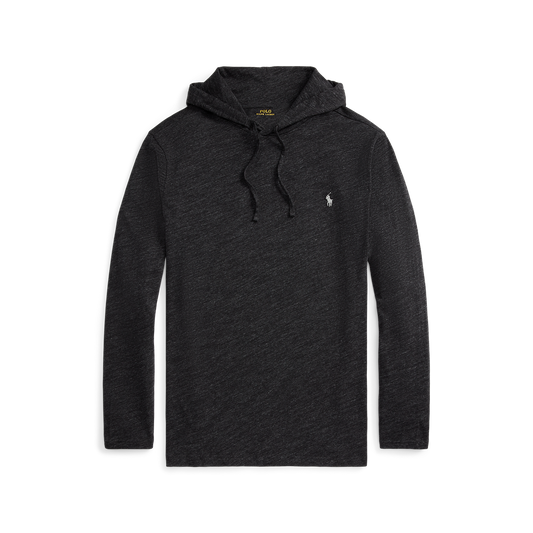 Polo Ralph Lauren Long Sleeve Jersey Knit Hooded T-Shirt Black Marl Heather