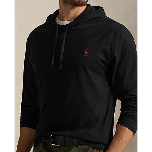 Polo Ralph Lauren Long Sleeve Jersey Knit Hooded T-Shirt Black