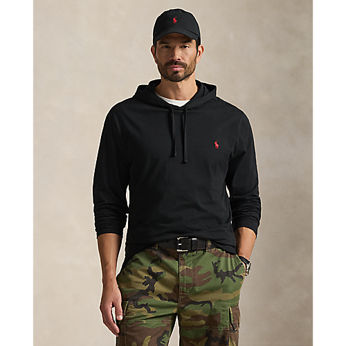 Polo Ralph Lauren Long Sleeve Jersey Knit Hooded T-Shirt Black