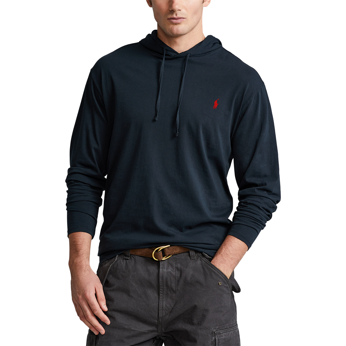 Polo Ralph Lauren Long Sleeve Jersey Knit Hooded T-Shirt Black