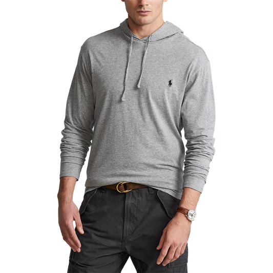 Polo Ralph Lauren Long Sleeve Jersey Knit Hooded T-Shirt Dark Grey Heather