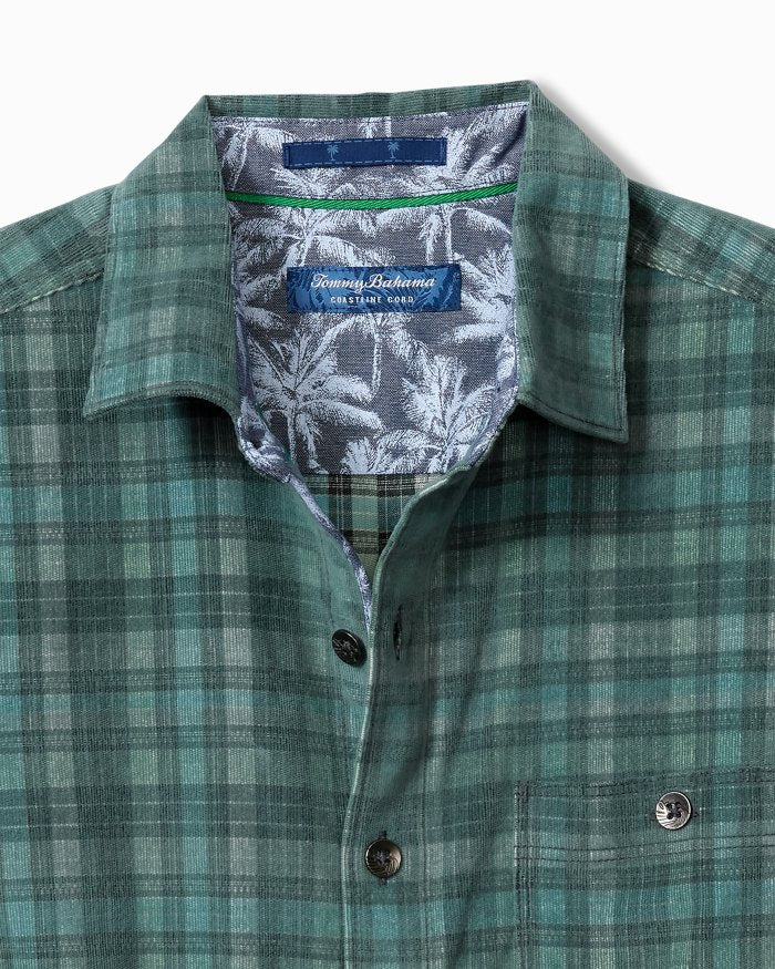 Tommy Bahama Coastline Cord Stretch Lagoon Check Shirt Deep Slate