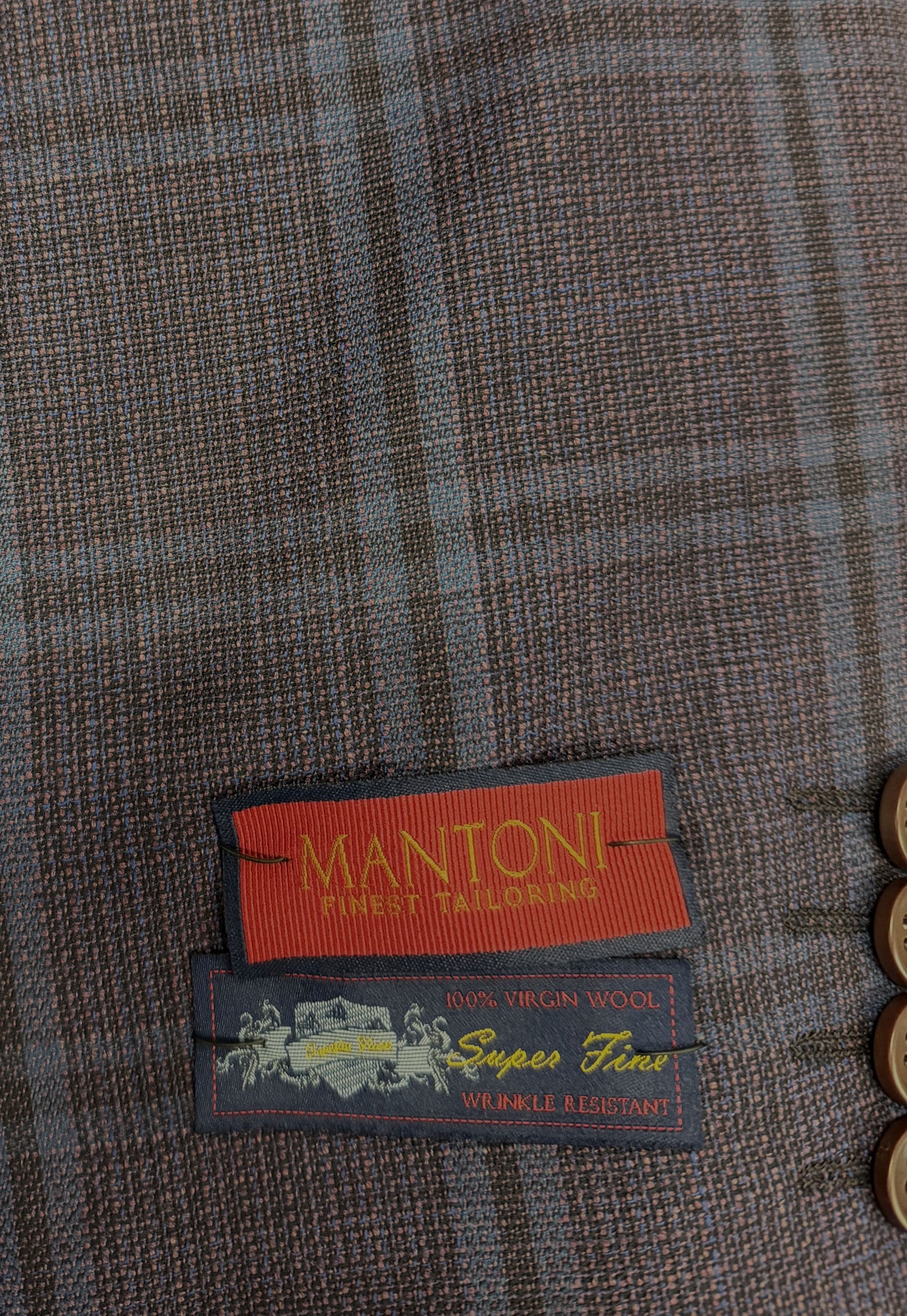 Mantoni Blue/Lavender Plaid Sports Coat