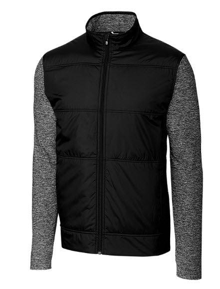 Cutter & Buck Stealth Full Zip Jacket Black - Hajjar's Big & Tall Mens Clothing