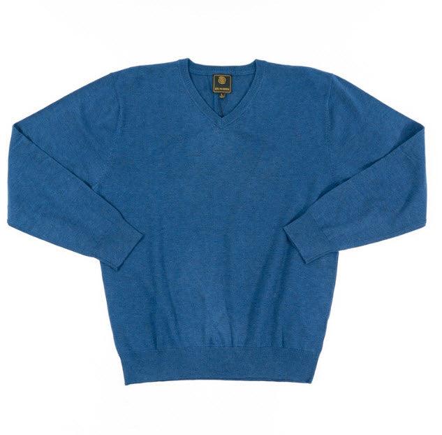 FX Fusion V-Neck Sweater Cobalt - Hajjar's Big & Tall Mens Clothing