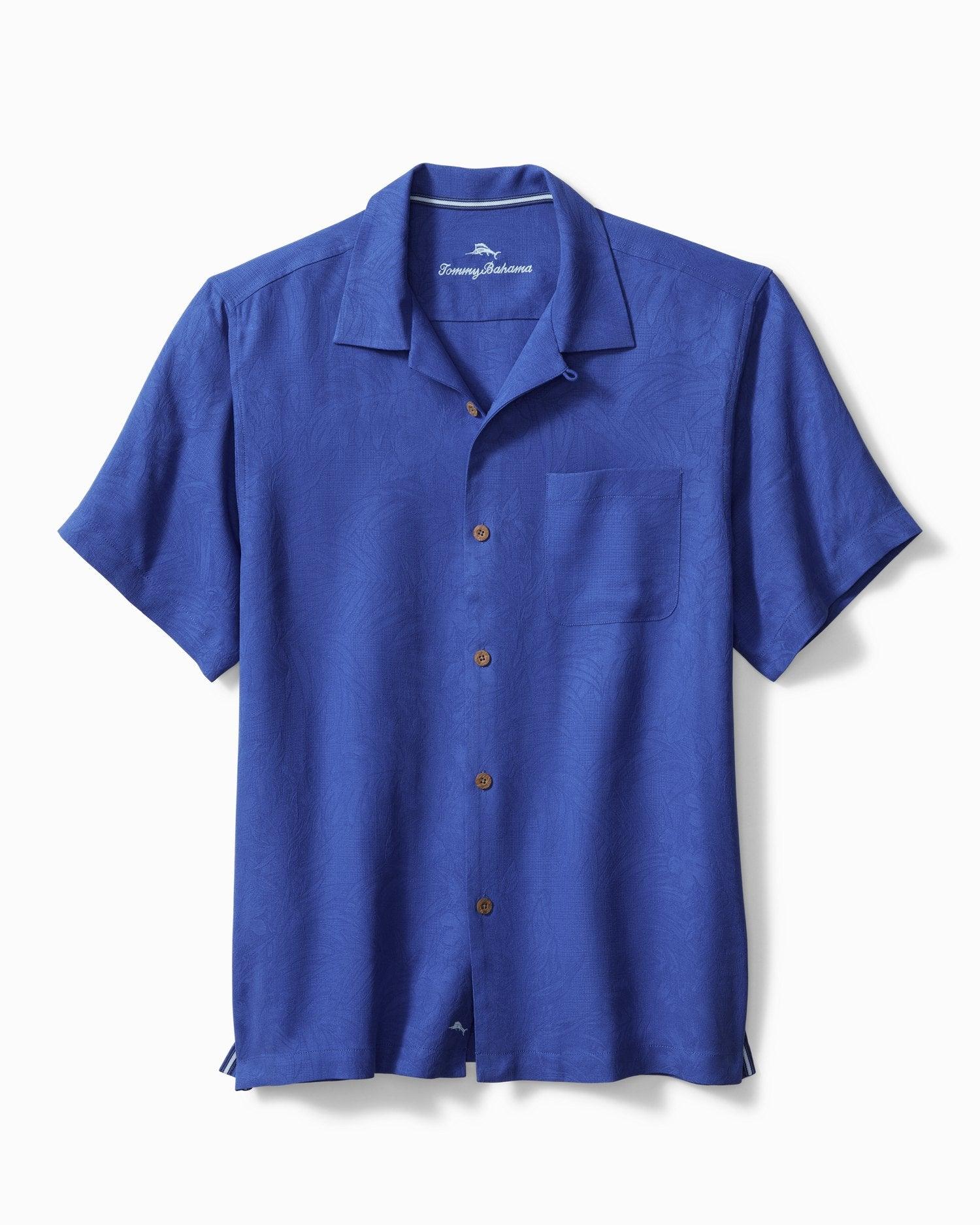 Tommy Bahama Tropic Isles Camp Shirt Cobalt Haze - Hajjar's Big & Tall Mens Clothing