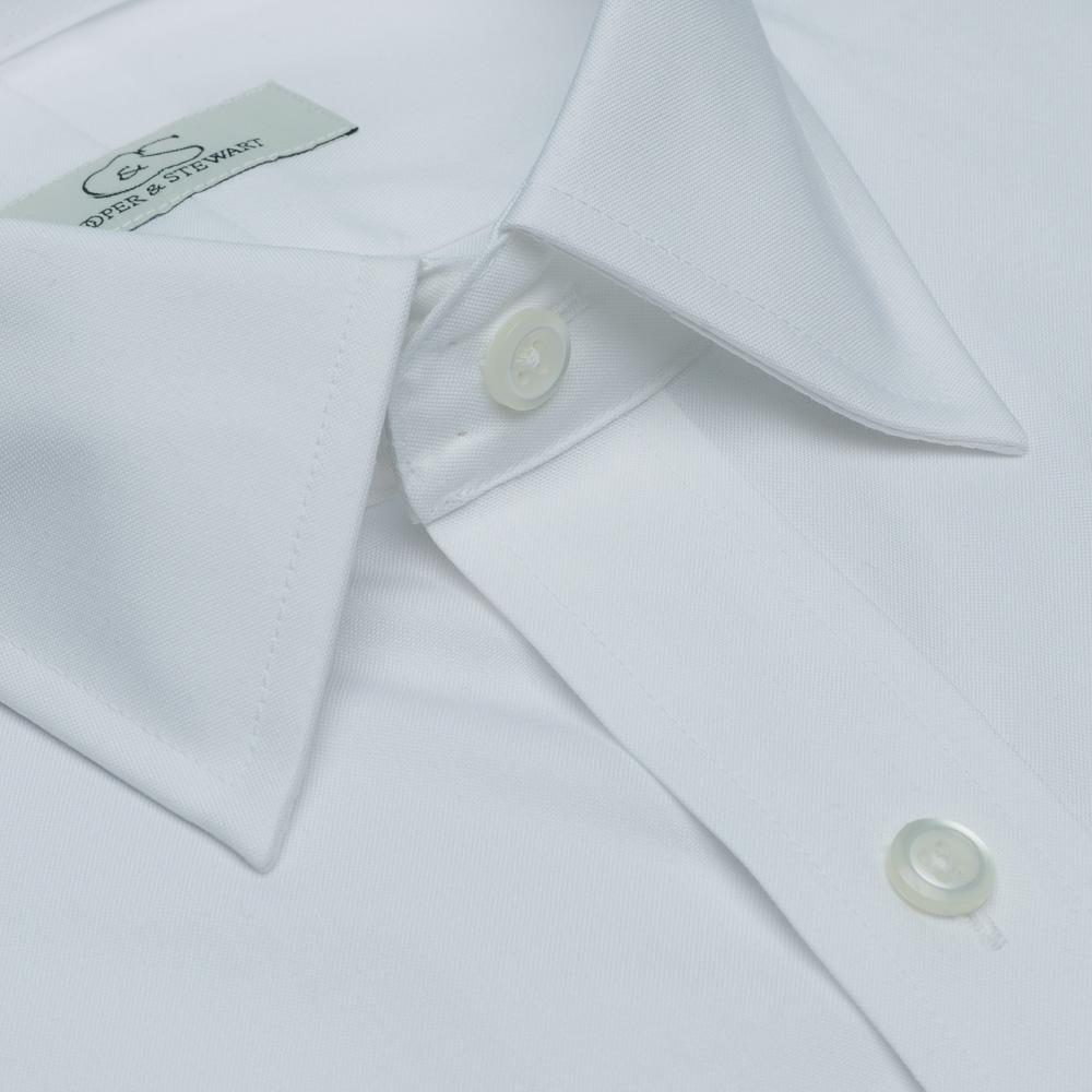 Cooper & Stewart Non-Iron Pinpoint Spread Collar White