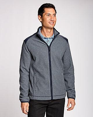 Cutter & Buck Cedar Park Full-Zip Jacket Charcoal Heather - Hajjar's Big & Tall Mens Clothing