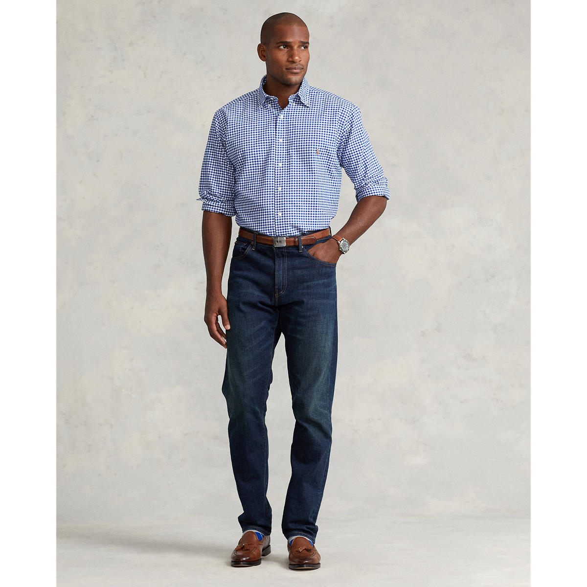 Regular Fit Oxford Shirt - Dark blue - Men