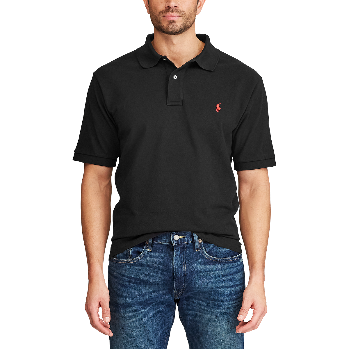 Polo Ralph Lauren Solid Mesh Polo Classic Fit Black