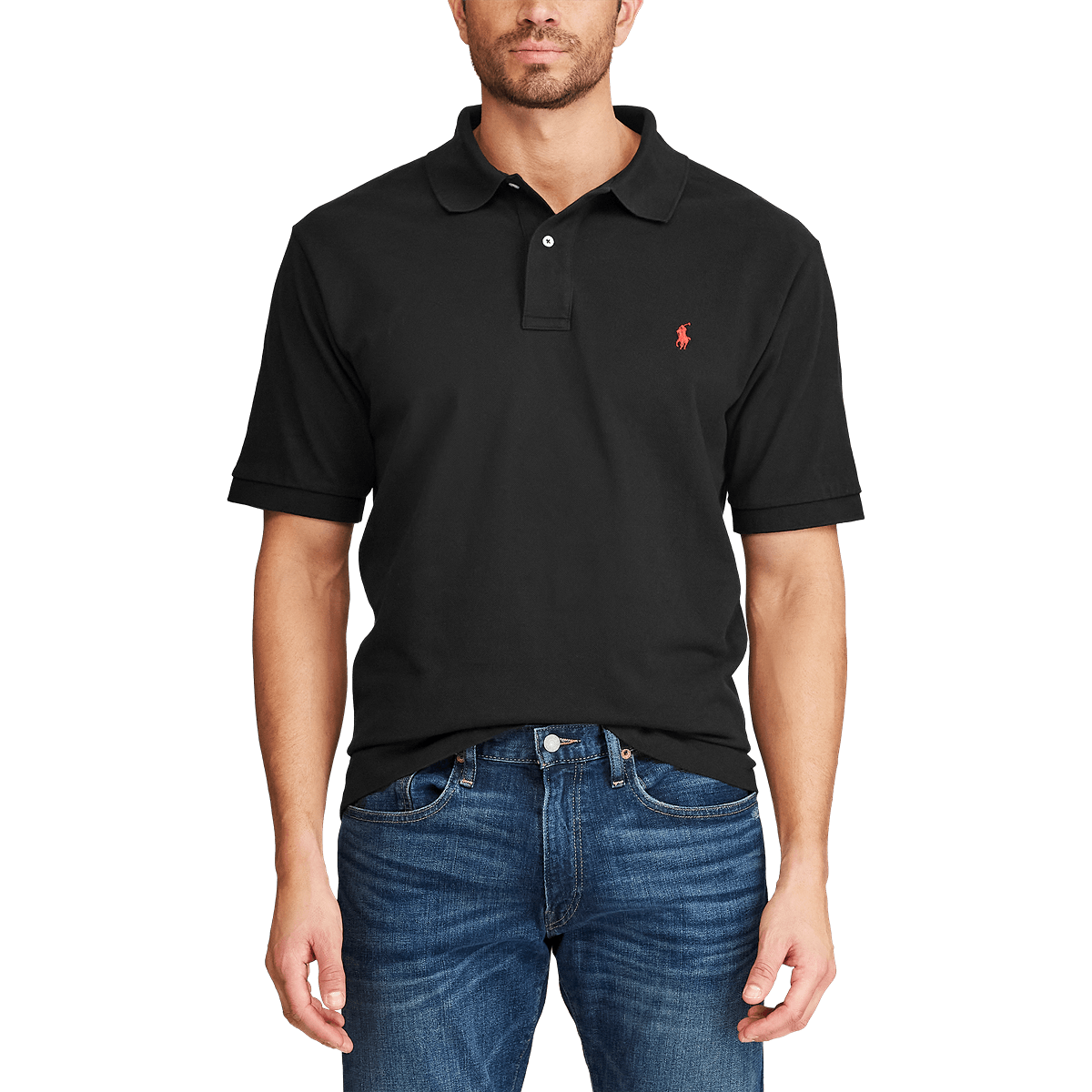 Polo Ralph Lauren Solid Mesh Polo Classic Fit Black